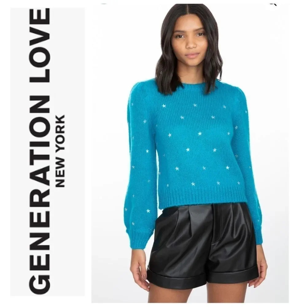 GENERATION Love Angelina Star Sweater Teal/Silver